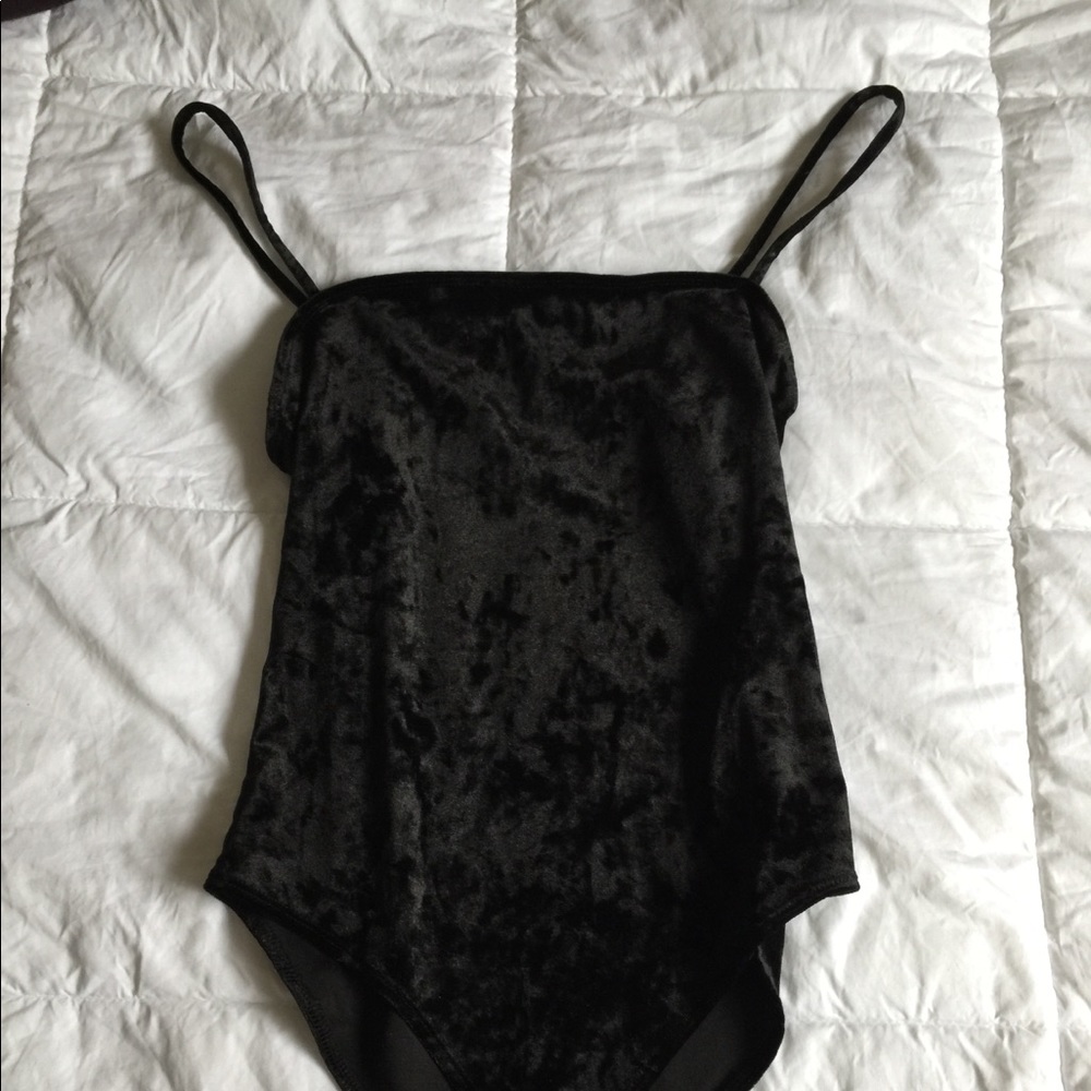 Velvety black bodysuit